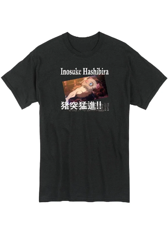 men's summer graphic t-shirts -Demon Slayer The Movie - Infinity Train Hashibira Inosuke Men's T-Shirt