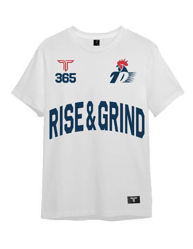 men's trendy printed t-shirts -Rise & Grind Arch T-Shirt