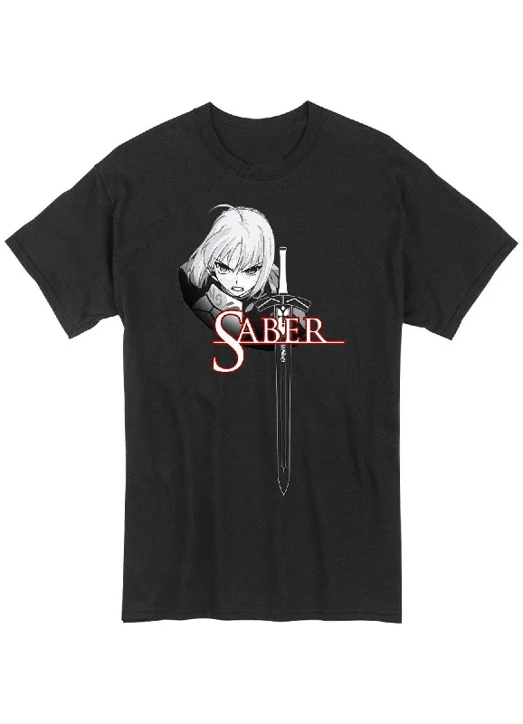 men's athletic graphic t-shirts -Fate Zero Saber T-Shirt