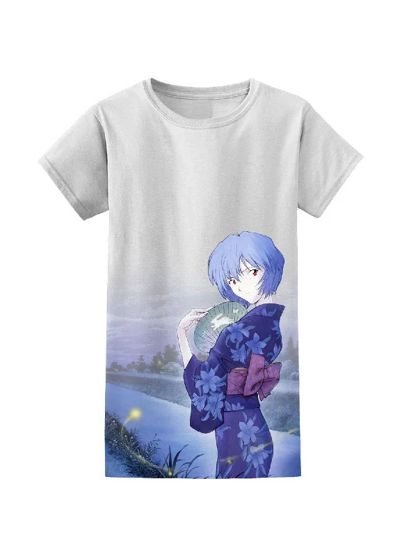 men's comfortable plain t-shirts -Evangelion - Kimoto Rei Ayanami Jrs T-Shirt