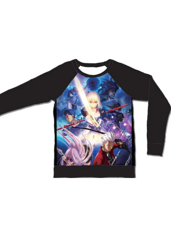 men's designer printed t-shirts -Fate/stay night - Group Sublimation Long Sleeve Raglan