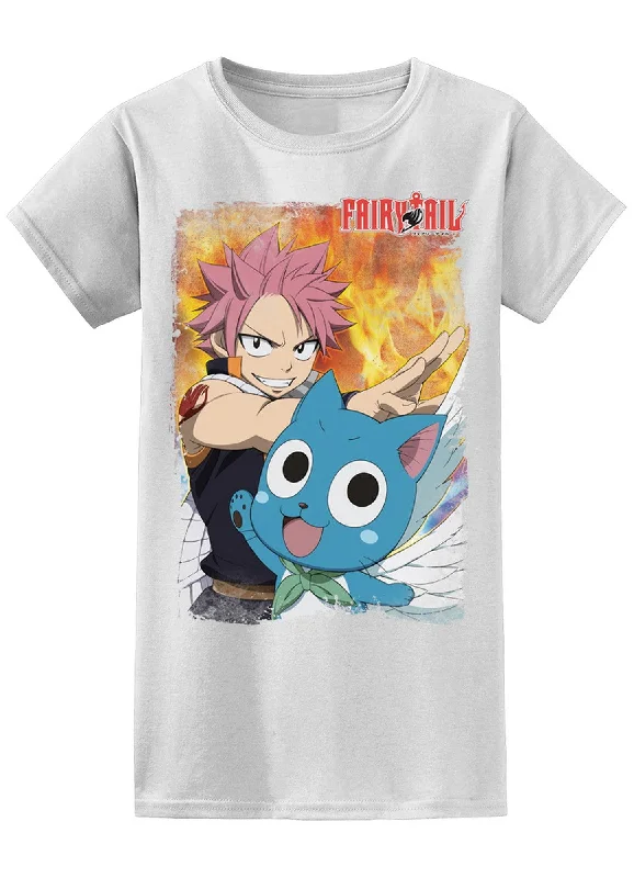 men's vintage t-shirts -Fairy Tail - Natsu Dragneel And Happy Jrs Sublimation T-Shirt