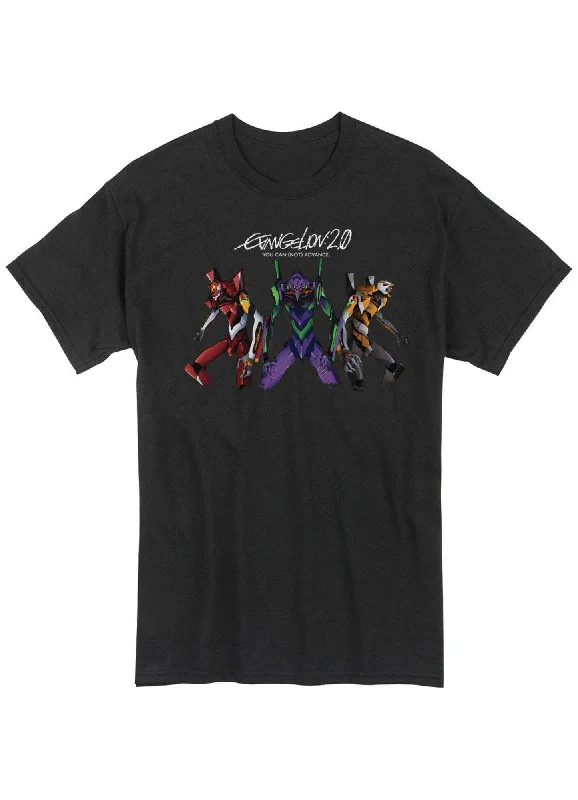 men's outdoor t-shirts -Evangelion New Movie - Eva00, Eva01, & Eva02 Men's Screen Print T-Shirt