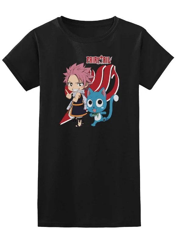 men's streetwear t-shirts -Fairy Tail - SD Natsu Dragneel And Happy Jrs T-Shirt