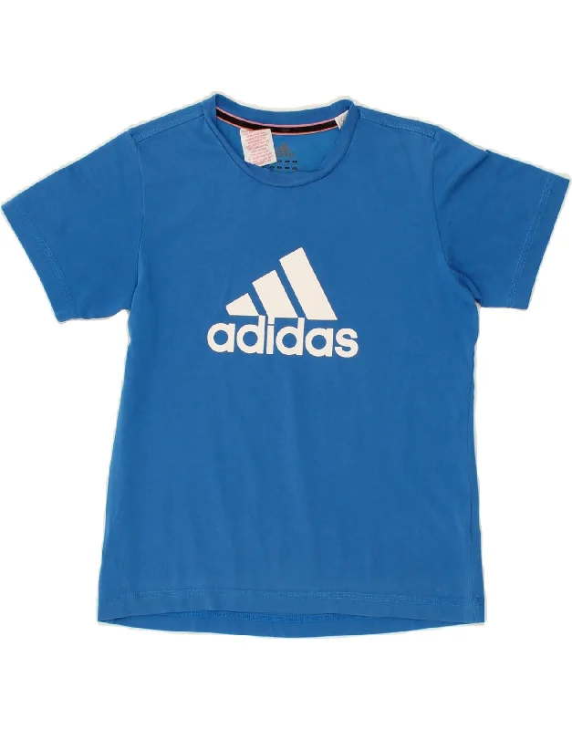 men's vintage graphic t-shirts -ADIDAS Boys Graphic T-Shirt Top 10-11 Years Blue Cotton