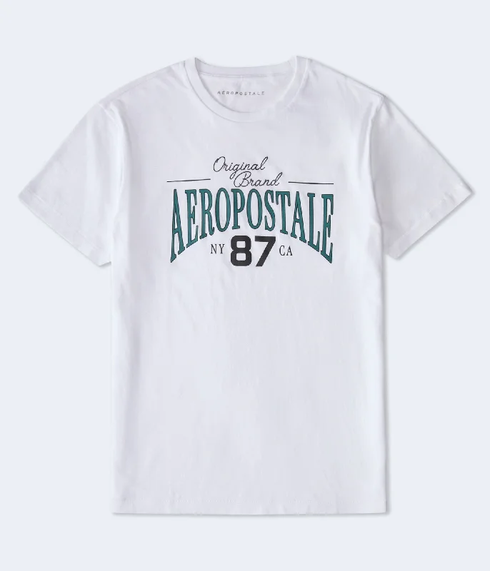 men's light t-shirts for summer -Aeropostale 87 Arch Graphic Tee