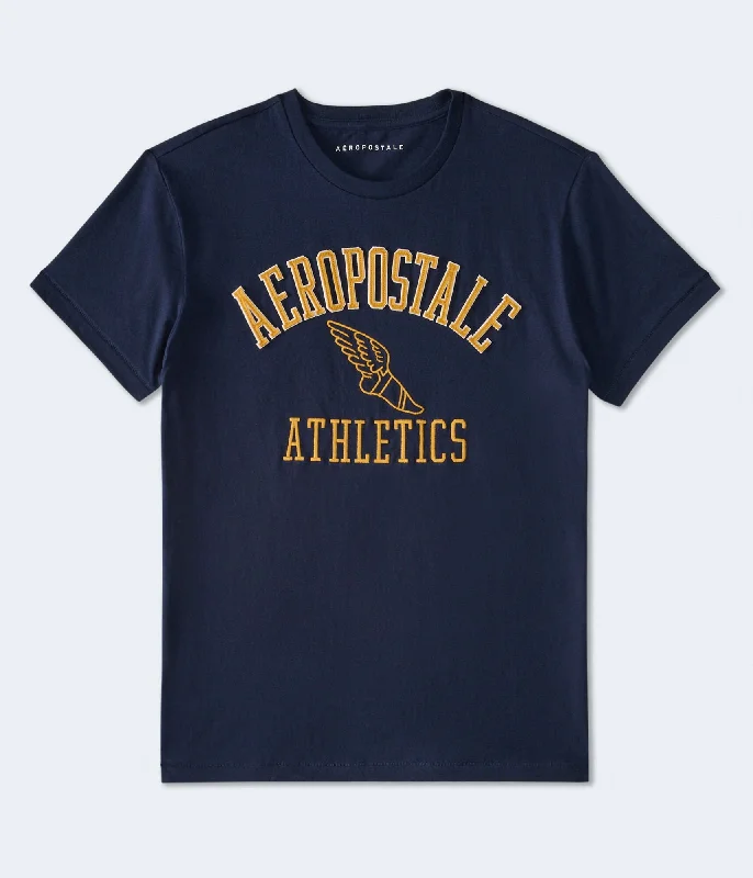 men's graphic slogan t-shirts -Aeropostale Athletics Appliqué Graphic Tee