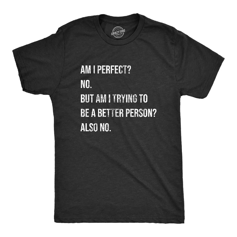 men's light t-shirts for summer -Am I Perfect No Men's T Shirt