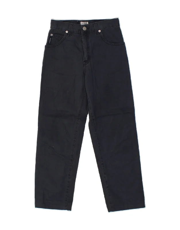 ARMANI JUNIOR Boys Straight Jeans 4-5 Years W22 L22 Navy Blue Cotton