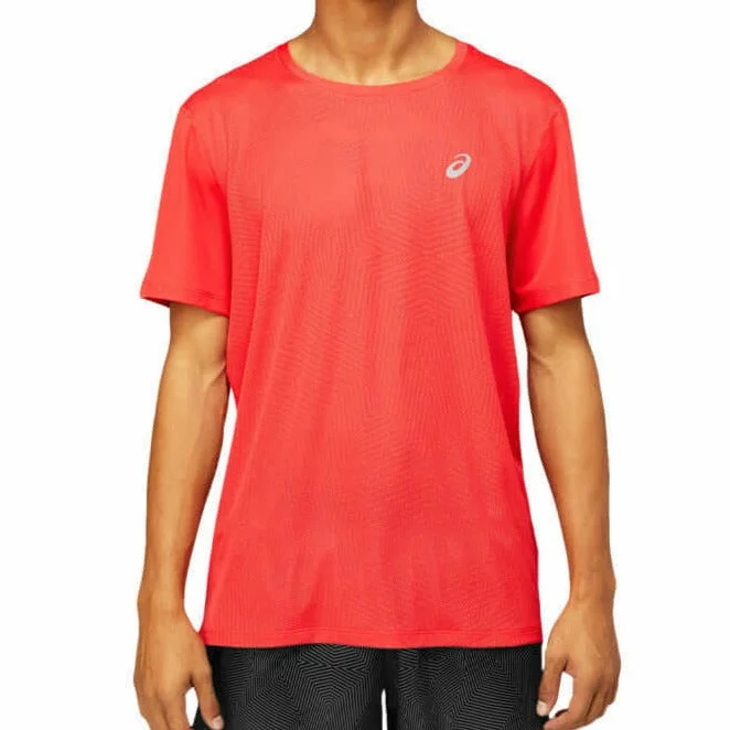 men's plain t-shirts -Asics Ventilate T-Shirt - Crimson Red