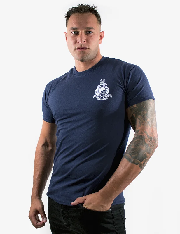 men's cool slogan tees -Basic Royal Marines Commando T-Shirt - Navy