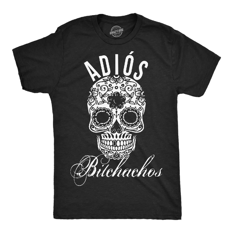 men's oversized graphic print t-shirts -Bitchachos Skull Men's T Shirt