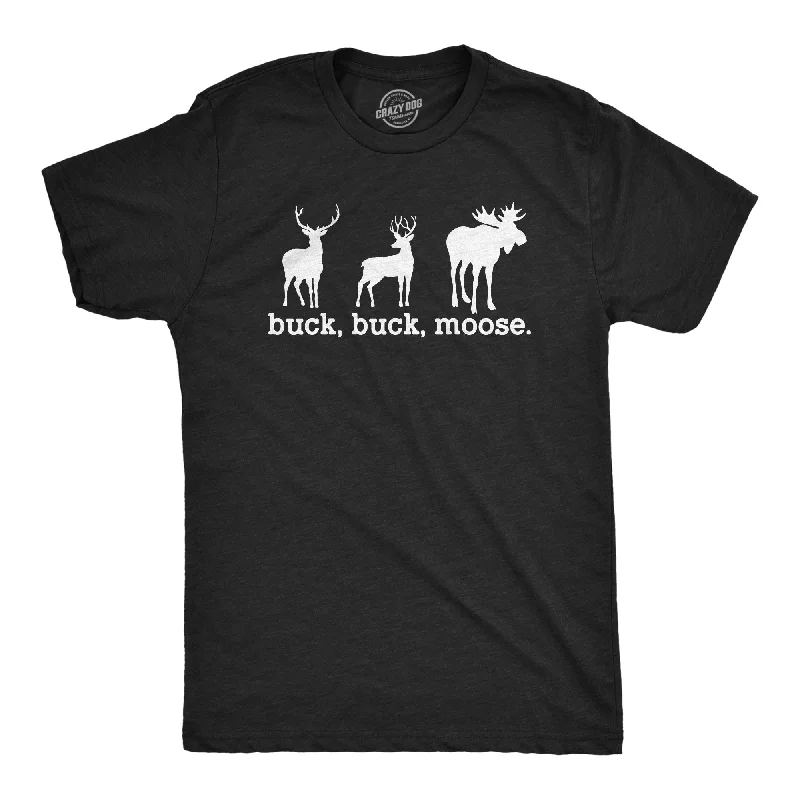 men's cotton t-shirts for summer -Buck Buck Moose Men's T Shirt