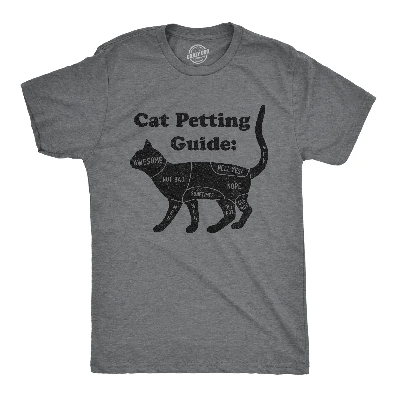 men's soft cotton crewneck t-shirts -Cat Petting Guide Men's T Shirt