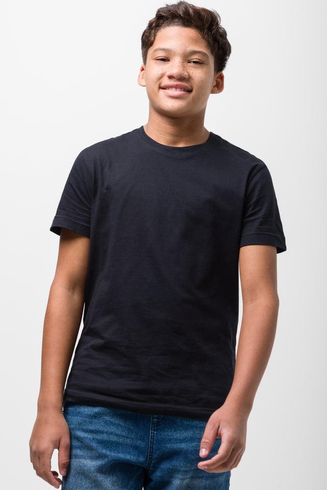 men's soft cotton blend tees -Crew Neck T-Shirt Black