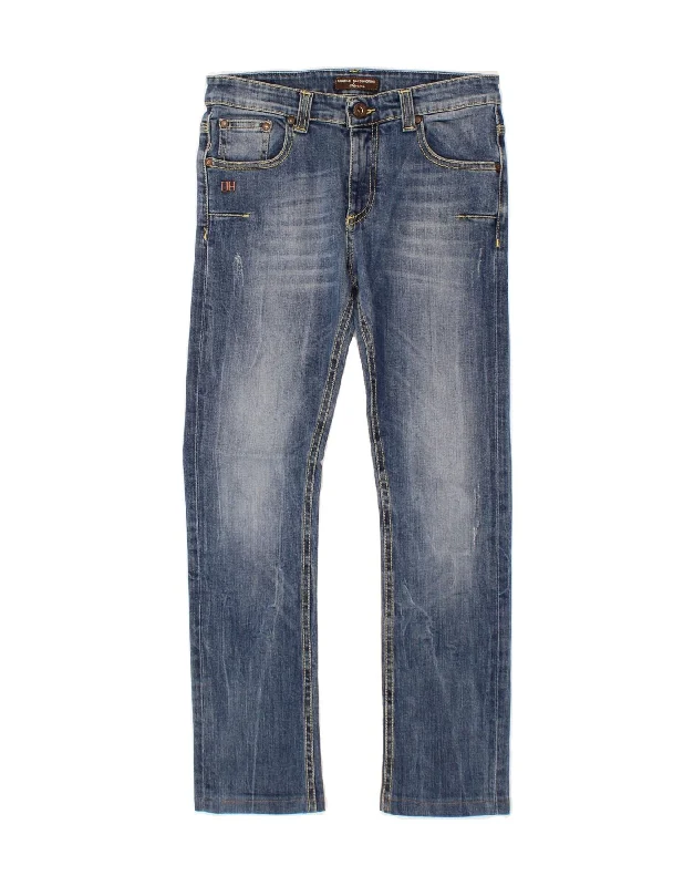 DANIELE ALESSANDRINI Boys Slim Jeans 11-12 Years W26 L26 Blue Cotton