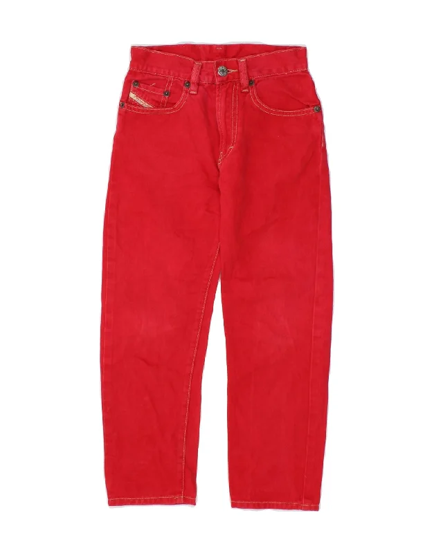 DIESEL Boys Straight Jeans 5-6 Years W22 L20 Red Cotton