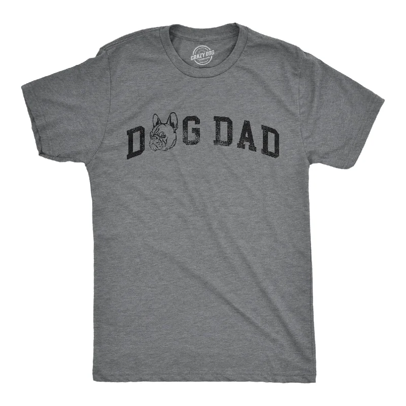 men's trendy graphic t-shirts -Dog Dad French Bulldog Men's T Shirt