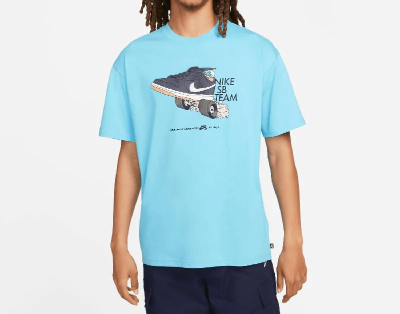 men's sporty t-shirts -Dunk Team Skate T-Shirt Top In Blue