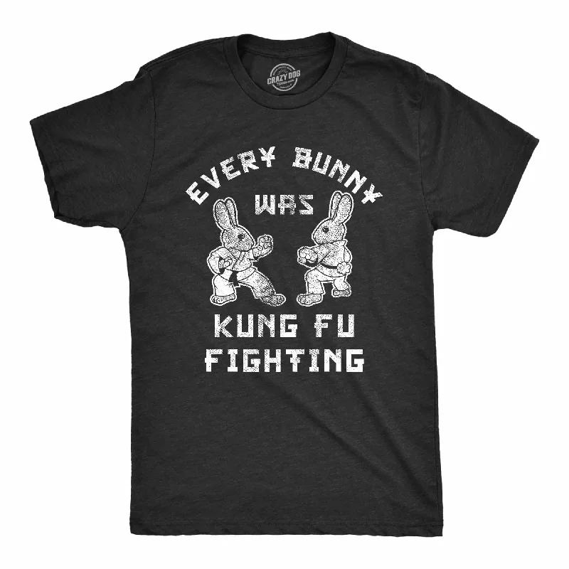 men's fun graphic print t-shirts -Every Bunny Was Kung Fu Fighting Men's T Shirt