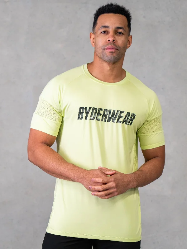 men's simple stylish t-shirts -Flex Mesh T-Shirt - Lime