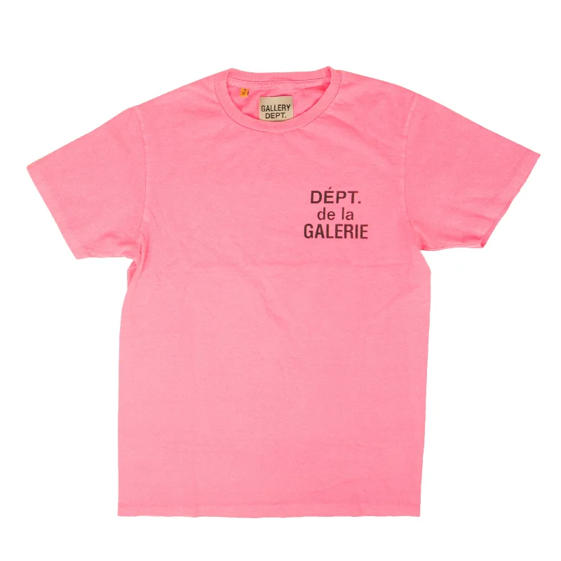 men's v-neck t-shirts -Gallery Dept. French Tee - Pink