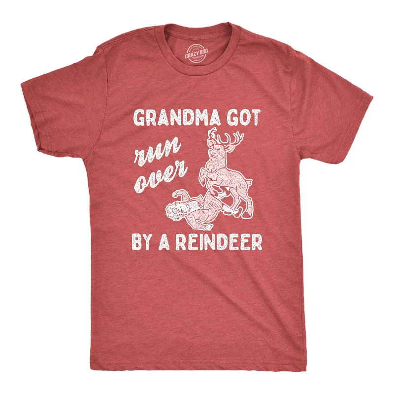 men's casual wear t-shirts -Grandma Got Run Over By A Reindeer Men's T Shirt