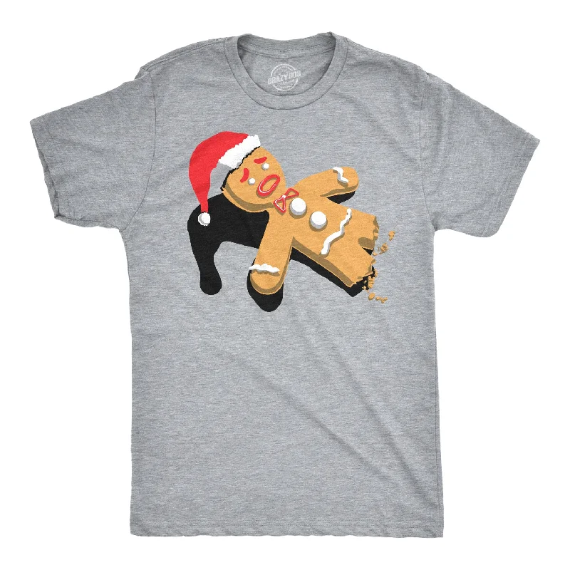 men's sport t-shirts -Half-Eaten Gingerbread Men's T Shirt