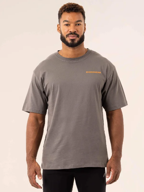 men's summer t-shirts -Industry Oversized T-Shirt - Charcoal