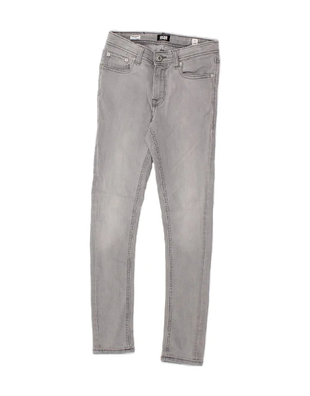 JACK & JONES Boys Dan Super Skinny Jeans 11-12 Years W26 L27 Grey Cotton