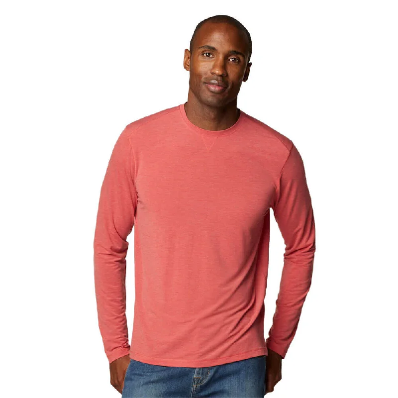 men's sporty t-shirts -Johnnie-O Course Prep-Formance Long Sleeve T-Shirt - Paprika