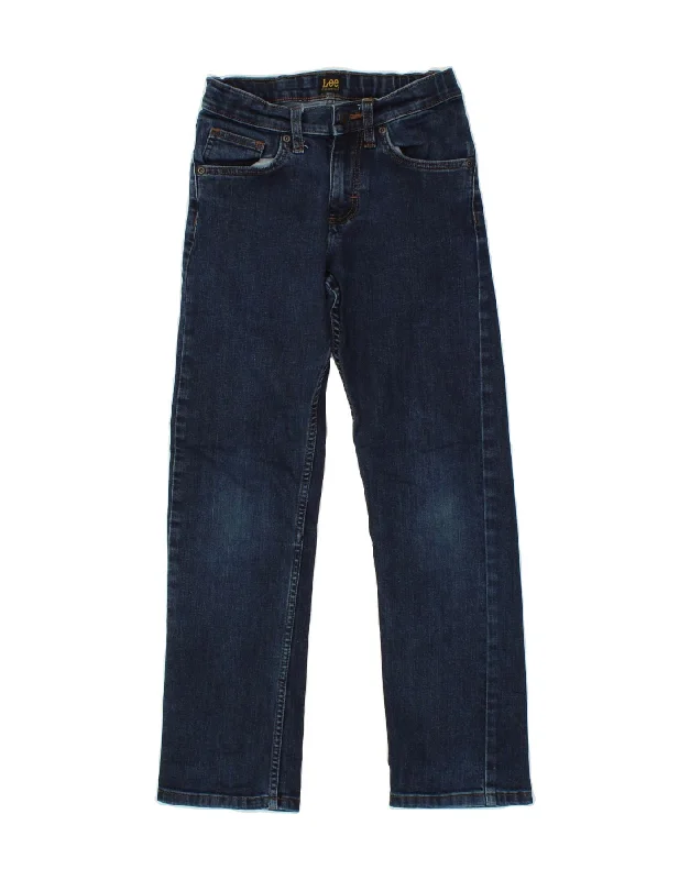 LEE Boys Straight Jeans 11-12 Years W24 L25 Navy Blue Cotton