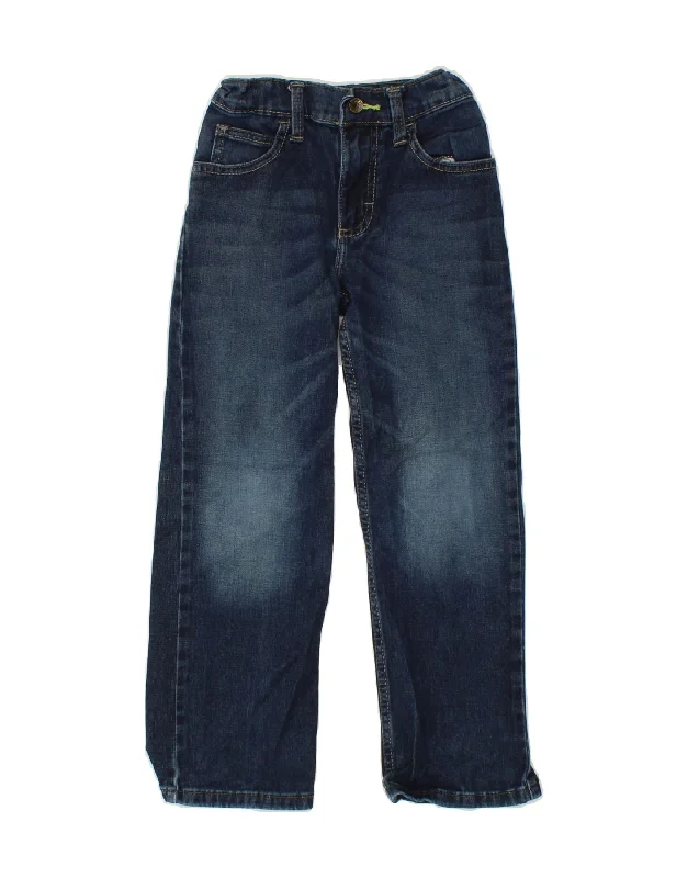 LEE Boys Straight Jeans 6-7 Years W22 L22 Navy Blue Cotton