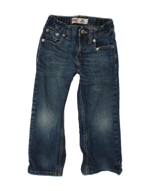 LEVI'S Boys 505 Regular Straight Jeans 3-4 Years W20 L14 Blue Cotton