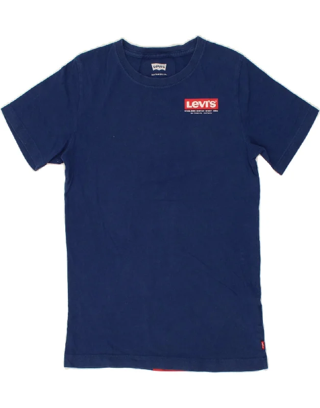 men's graphic design t-shirts -LEVI'S Boys Graphic T-Shirt Top 15-16 Years Navy Blue Cotton