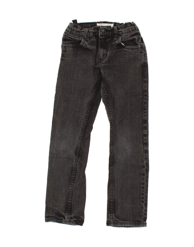 LEVI'S Boys Straight Jeans 7-8 Years W24 L22 Grey Cotton