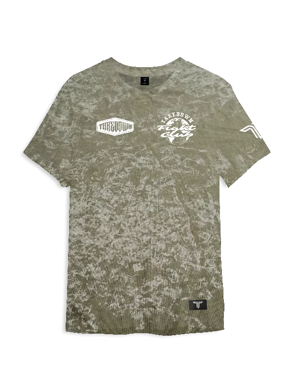 men's cool graphic t-shirts -Logo Bomb Acid Wash T-Shirt - Green