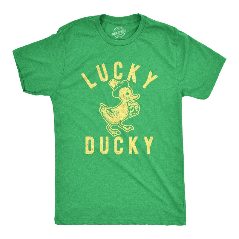 men's comfortable cotton t-shirts -Lucky Ducky Men's T Shirt