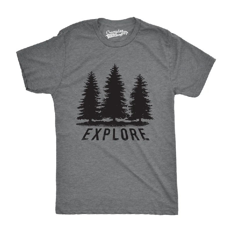 men's comfortable graphic tees -Explore Pine Trees Men's T Shirt