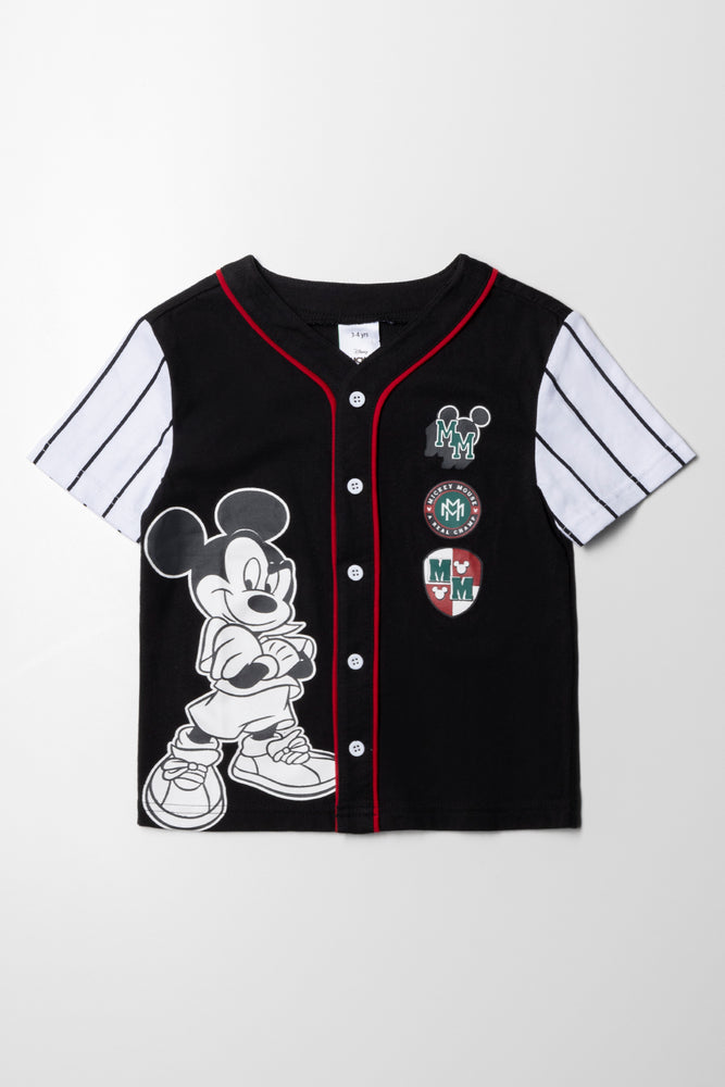 men's high-quality t-shirts -Mickey Mouse Baseball T-Shirt Black