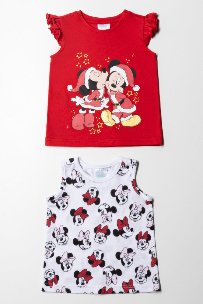 men's cotton-rich t-shirts -Minnie Mouse 2 Pack T-Shirts Red & White