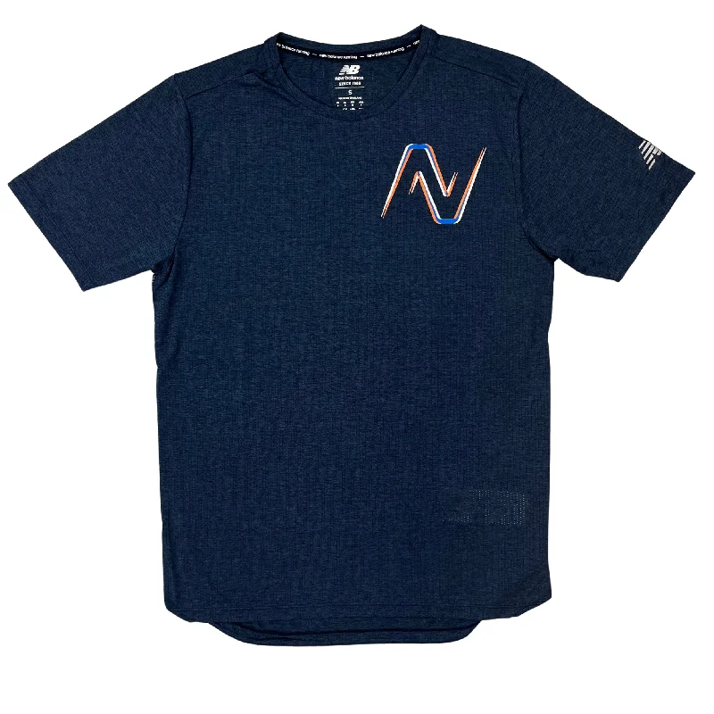 men's graphic design t-shirts -New Balance Accelerate T-Shirt - Navy