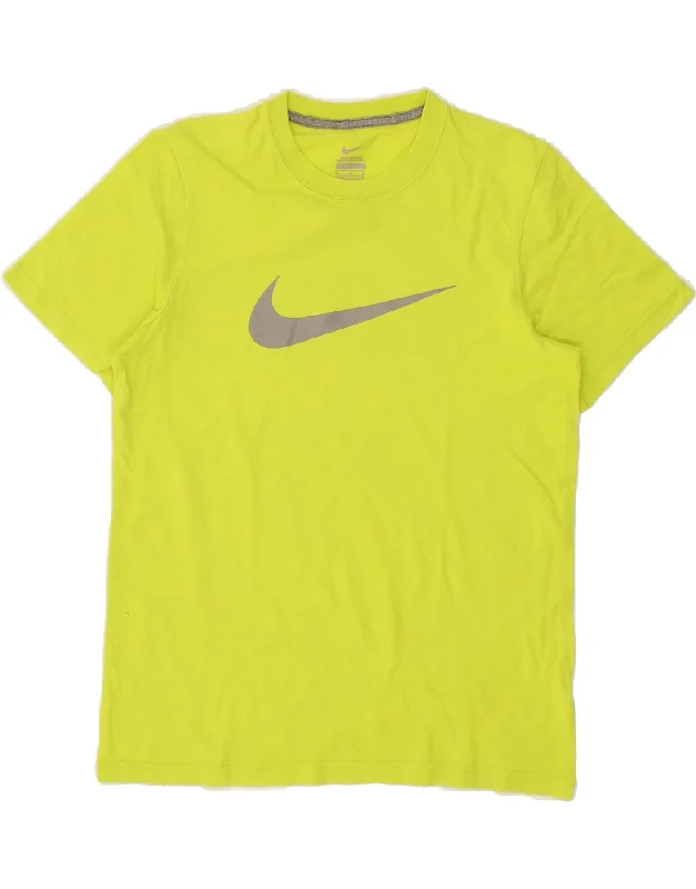 men's soft and breathable t-shirts -NIKE Boys Graphic T-Shirt Top 10-11 Years Medim  Yellow Cotton