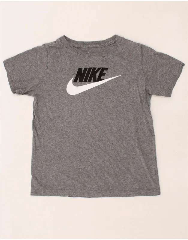 men's short-sleeve cotton t-shirts -NIKE Boys Graphic T-Shirt Top 11-12 Years Large  Grey Cotton