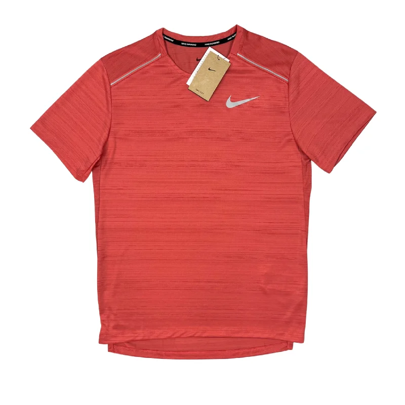 men's sporty t-shirts -Nike Miler T-Shirt 1.0 - Adobe Red