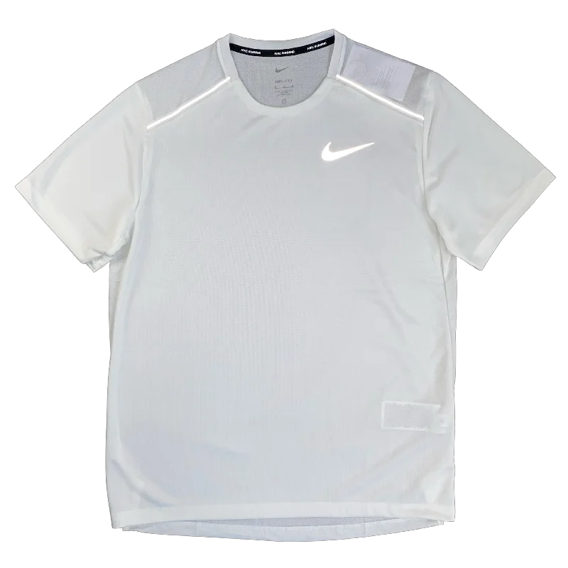 men's oversized graphic print t-shirts -Nike Miler T-Shirt 1.0 - White