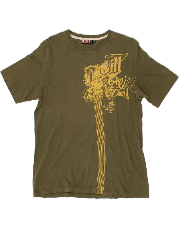 men's fun graphic print t-shirts -O'NEILL Boys Graphic T-Shirt Top 15-16 Years Khaki