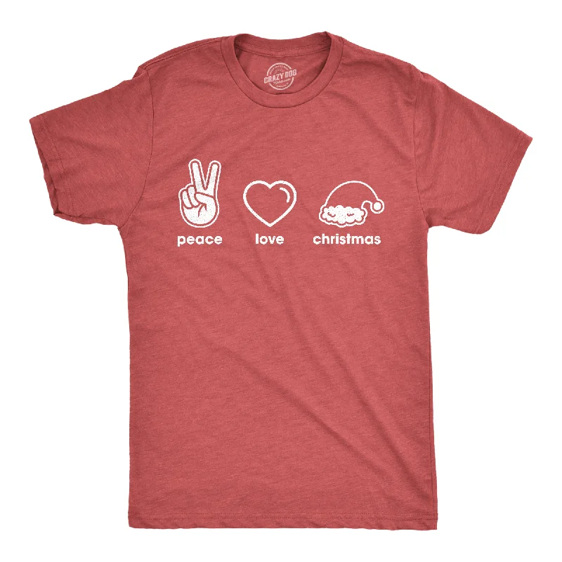 men's summer t-shirts -Peace Love Christmas Men's T Shirt