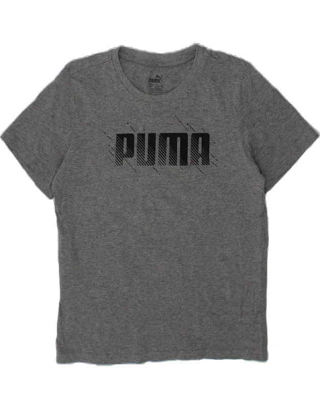 men's graphic print t-shirts -PUMA Boys Graphic T-Shirt Top 11-12 Years Grey