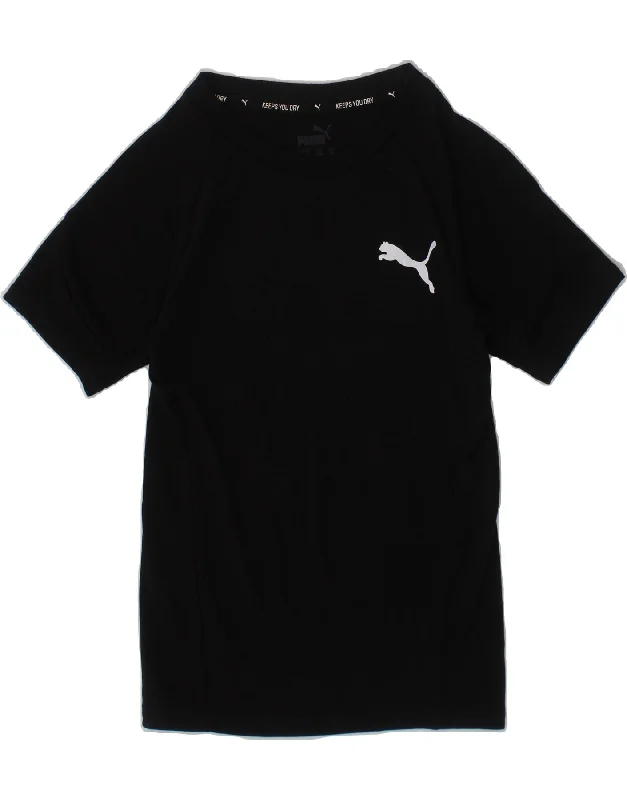 men's high-quality graphic t-shirts -PUMA Boys T-Shirt Top 7-8 Years Black Polyester